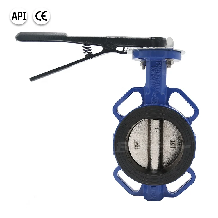 Bundor ANSI DIN ISO 2 inch 3 inch 4 inch 6 inch ductile iron body PN16 lever wafer butterfly valve (1600212543127)