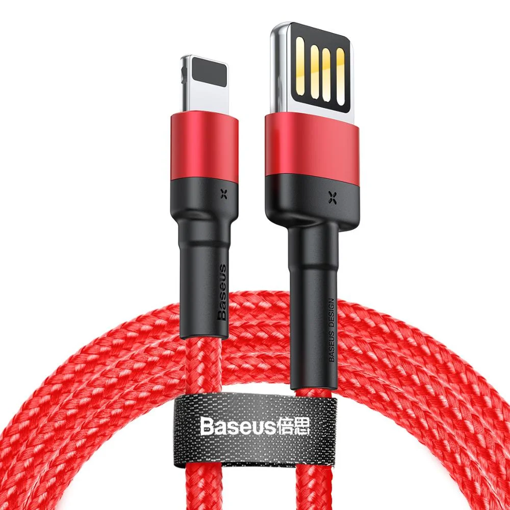 
supporting baseus tech Double Side 2.4A Fast Data Charger Cable usb charging cable for Apple Iphones 5s x Xs 