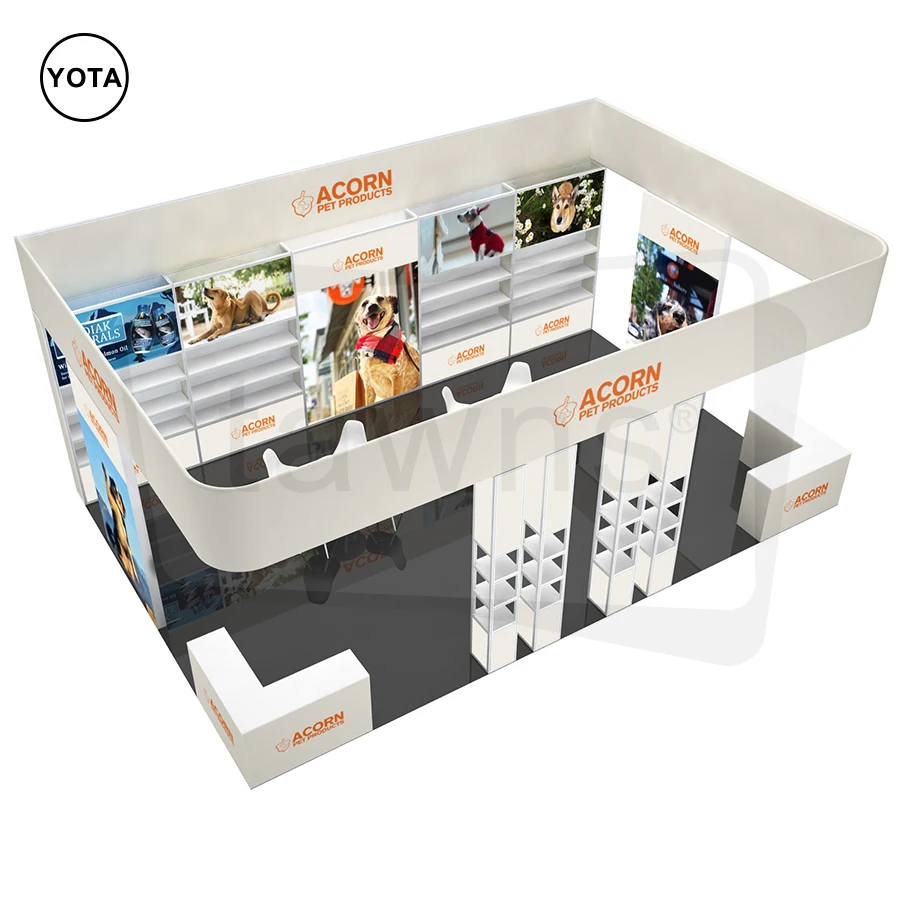 Tawns 20x30ft Modular Expo Booth Design Display Aluminium Frame Backlit Exhibition Island Exhibit Booth For Trade Shows