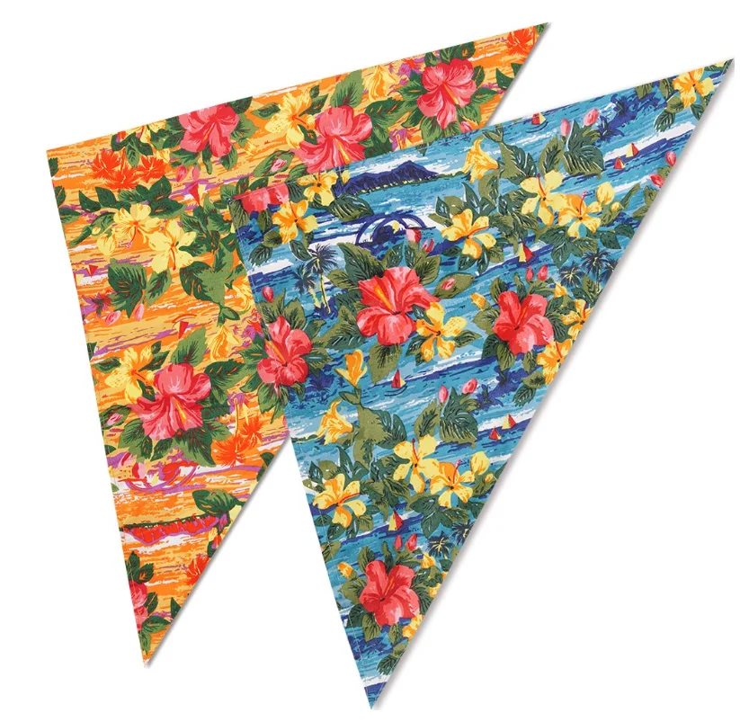 Fashion design custom printed dog bandanas triangle dog head scarf for small to large pet