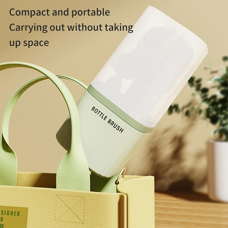 Baby Bottle Brush Set  Food Grade Easy Silicone Bottle Brush Pacifier Cup Nipple Cleaning Brushes Set With Drainage Rack