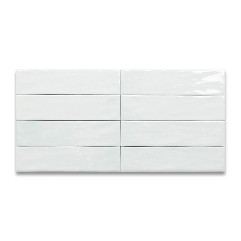 Nordic Kitchen Backsplash 68*280mm Pearl Glaze Bathroom Splicing White Gloss Metro Ceramic Tiles
