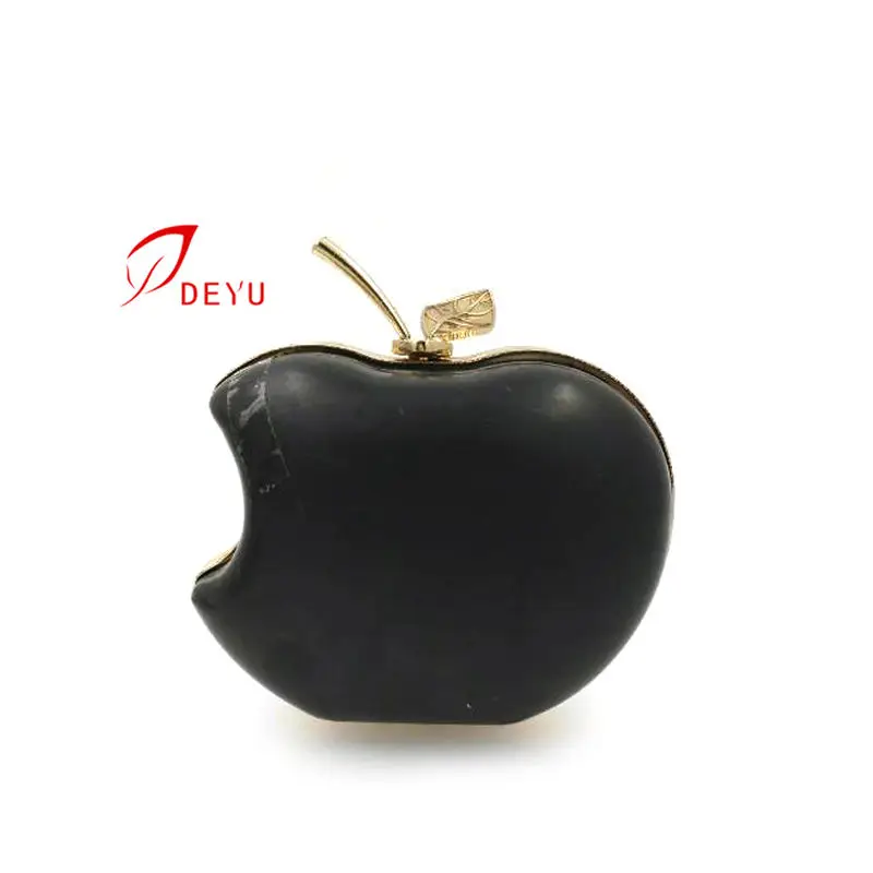 Apple shape tree head box clutch metal purse handbag frame with diamonds