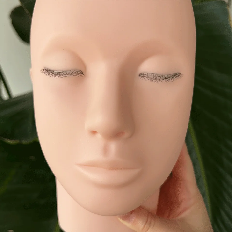 Wholesale Eyelash Extension Kits Eyelash Extension Silicone Mannequin Model Head with 3 Layers Lash Training Practice Mannequin