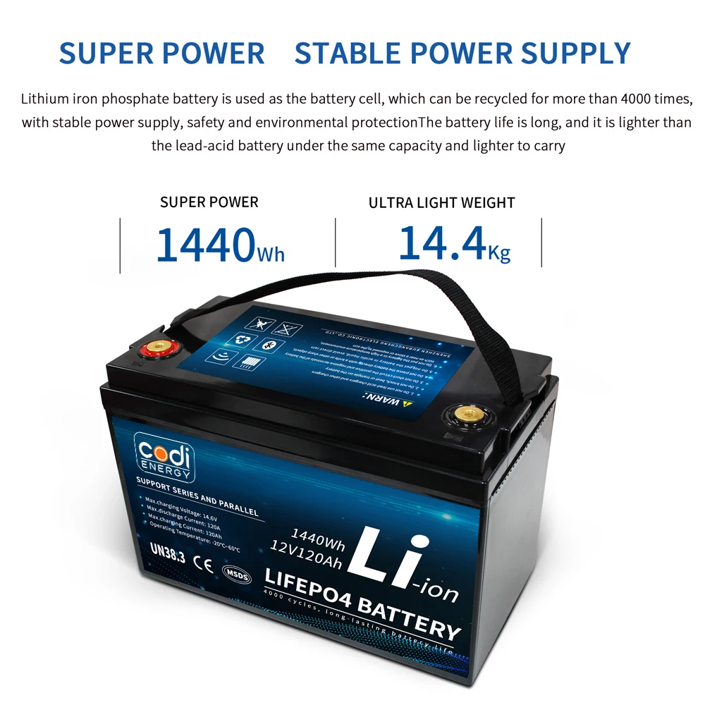 Codi Energy 12V Lithium Ionen Ion 60V 48V 24V 180Ah 100ah 200ah Lifepo4 12 V lithium Phosphate Battery Lifepo4 Pack Battery