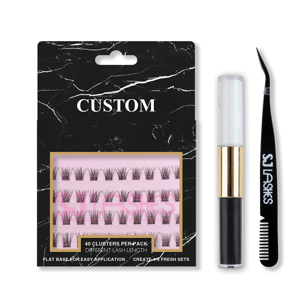 Private Label Individual Eyelash Clusters Diy Kits Premade Fans Lash Pre Cut Segment Eyelash Knot Free Mink Cluster Lashes