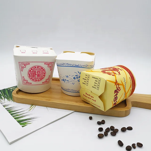 chinese paper noodle box Disposable Cardboard take away food box for noodle