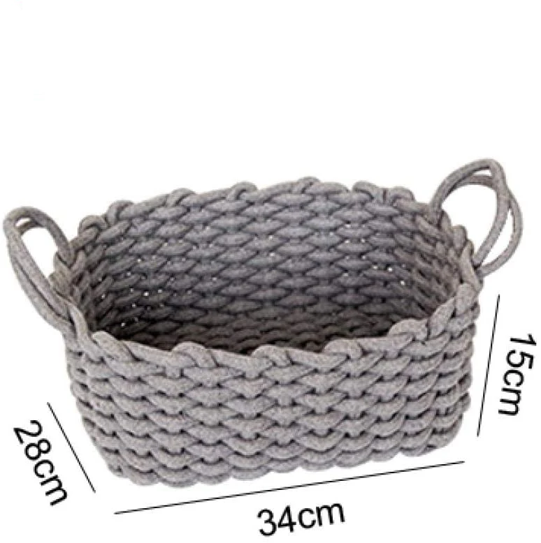 Wholesale Household Hand-Woven Thick Cotton Rope Natural Flax Fiber Laundry Basket Laundry Storage Basket