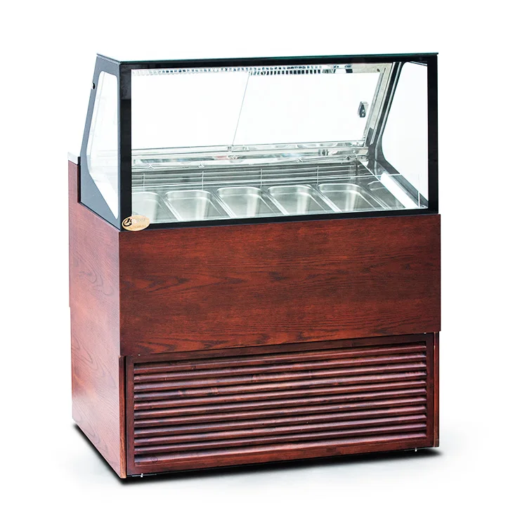 commercial retail ice cream showcase cabinet freezer display tray