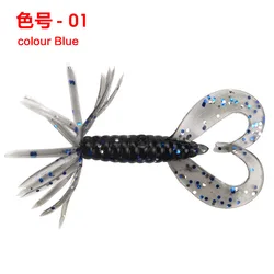 5PCS/Box Heart Fishing Lures Soft Baits Tail  7CM/1.8G Crazy Flapper Carp Jig Wobblers Worms Soft Silicone Bait For Fishing Tack