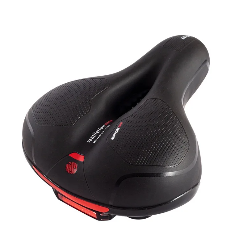 Waterproof Mountain Road Bike Saddle Shock Absorber Seat Cushion with Rechargeable tail light Bicycle Saddle
