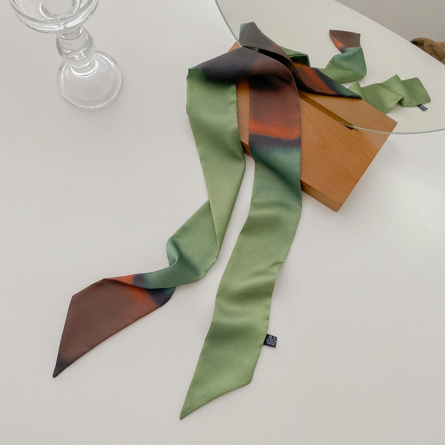 New custom printed polyester twill hair edge scarf silk designer head scarf handle bag scarfs