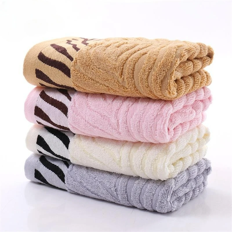 Wholesale tiger skin pattern bamboo fiber towel face wash household absorbent bath towel beauty salon cleaning towel