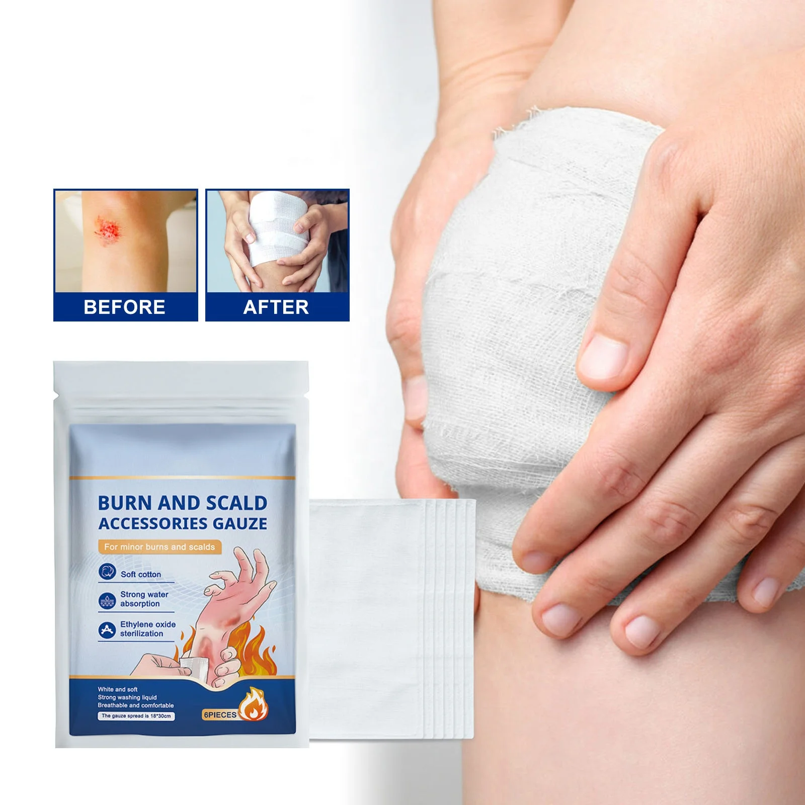 Wholesale Medical Burn and Scald Accessories Gauze Hemostasis Bandage Clean Wound Dustproof and Breathable