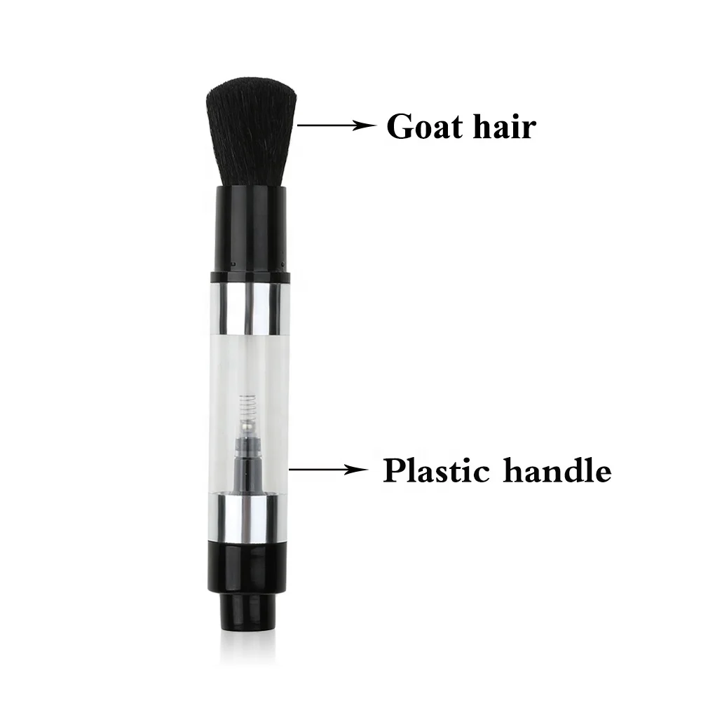 
custom logo premium private label single black small make up brushes vegan refillable powder dispensing pump powder brush 