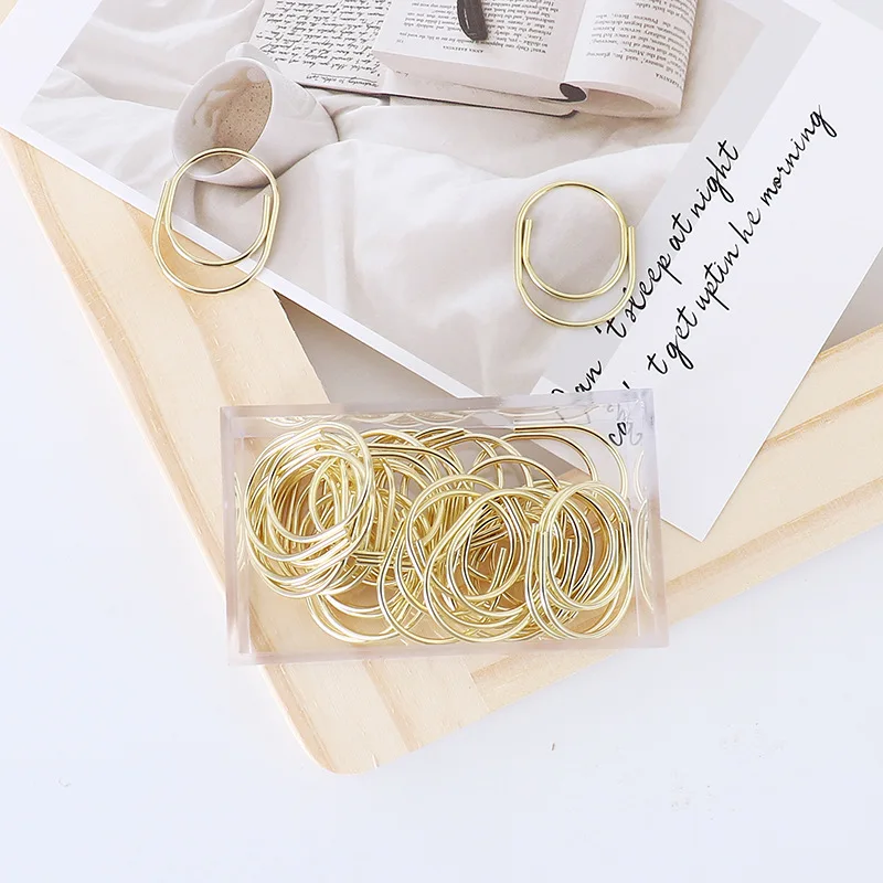 2024 New 25mm Mini Color Paper Clip Creative Shape Metal Paper Clip Return Type Needle Cross-Border Exclusive Supply