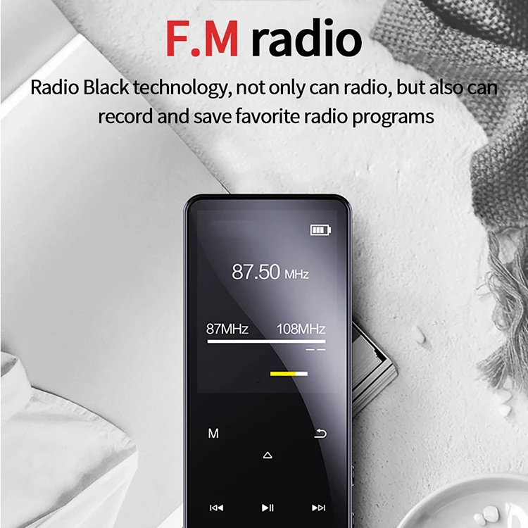 Multifunctional Mp4 Player Portable Music Device Fm Radio 5.0 Metal Music Displayer Digital Walkman