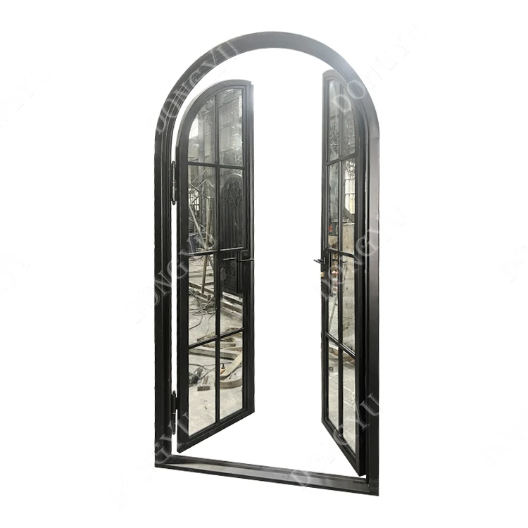 Singapore rustic hot sale China manufactures beautiful outside door house main gate galvanized wrought iron door