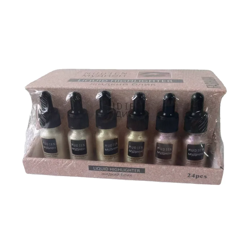 MUDIEN vegan Private Label светящийся Хайлайтер для лица и тела мерцающий масляный макияж на заказ Блестящий хайлайтер жидкий