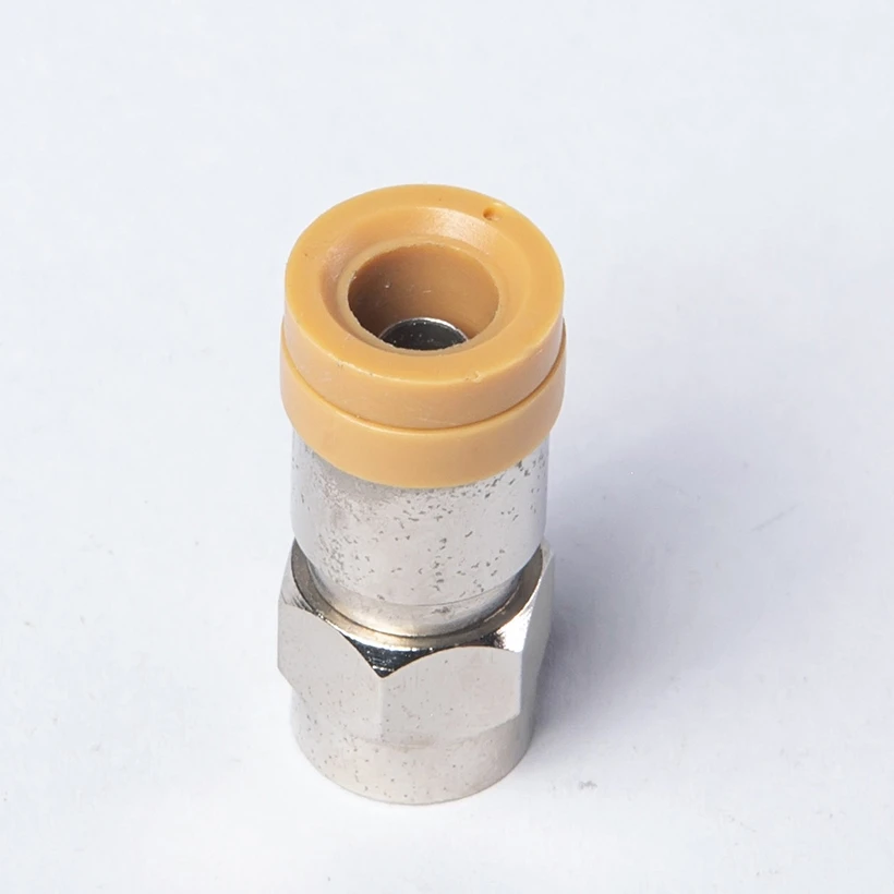 Supplier 50 ohms male plug crimp plated nickel straight for rf cable assembly RF coaxial F connector