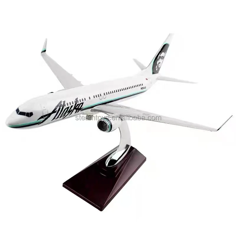 32CM Resin Aircraft Model 1/144 Boeing 737-800 Alaska Airlines USA B737 Plane Model Accept OEM Custom Logo