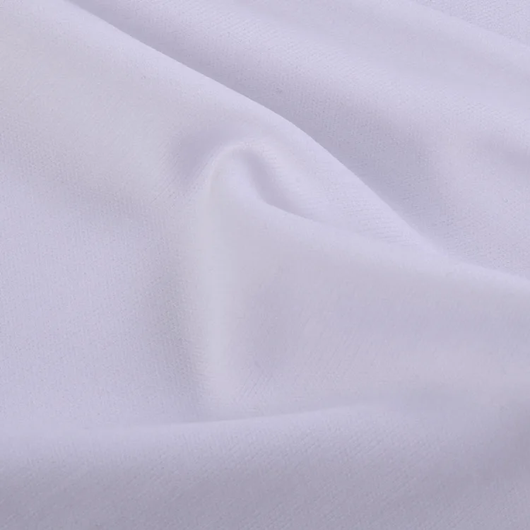 Factory sale knitted 120gsm solid color white 100%polyester interlock fabric for sport t-shirt