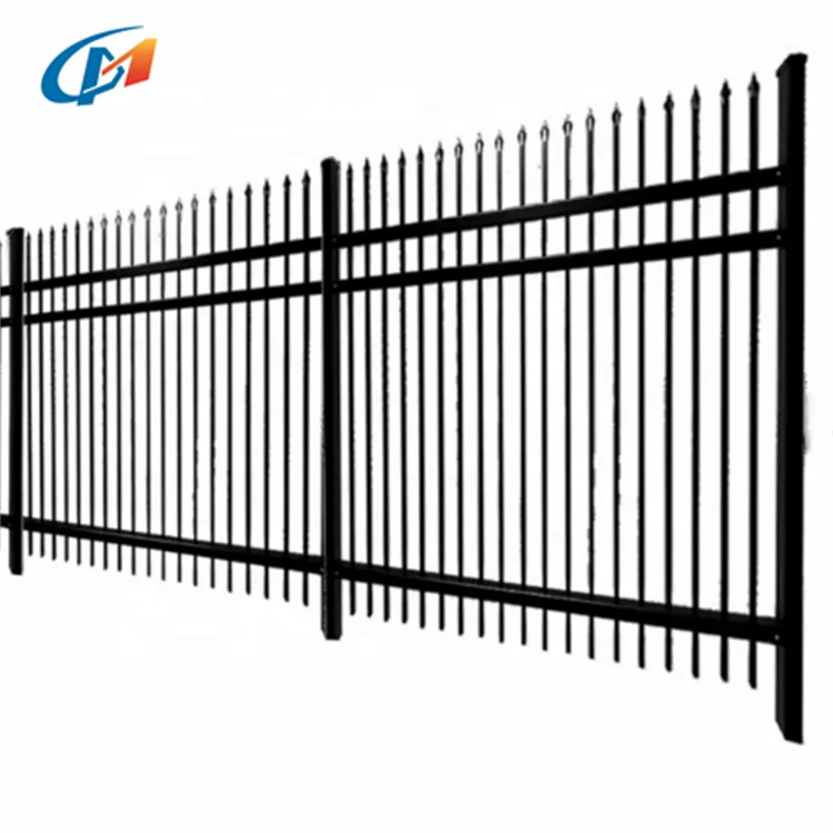 Waterproof Backyard Picket Spear Top Security Steel Fence Panels Ornamental Metal Wrought Iron Fence