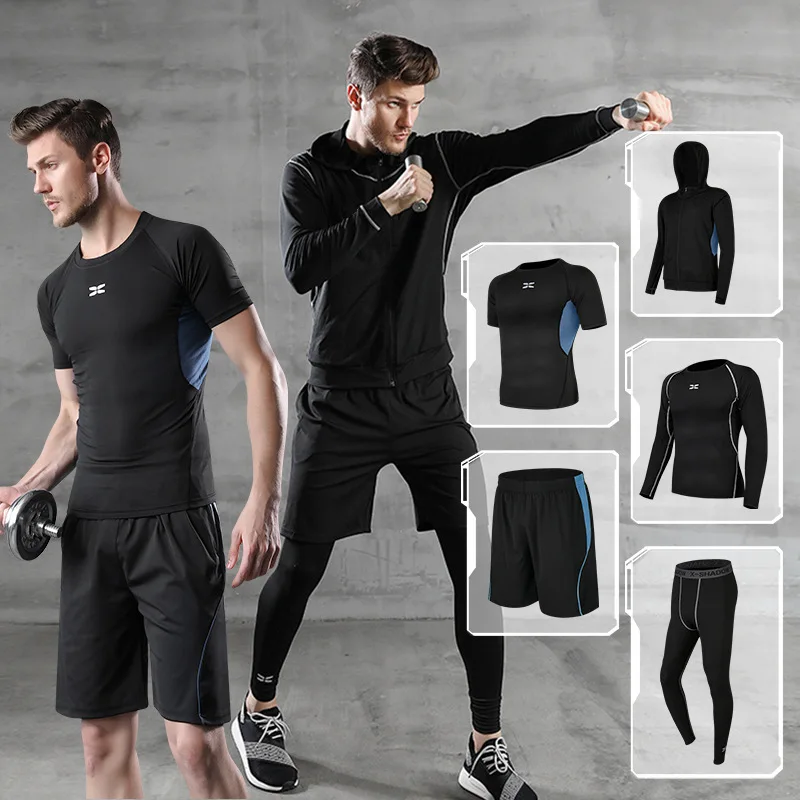 New Arrival Man Clothes Stretch Fast Dry Gym Training Running High Collar Sportswear Long Sleeve T Shirt For Men