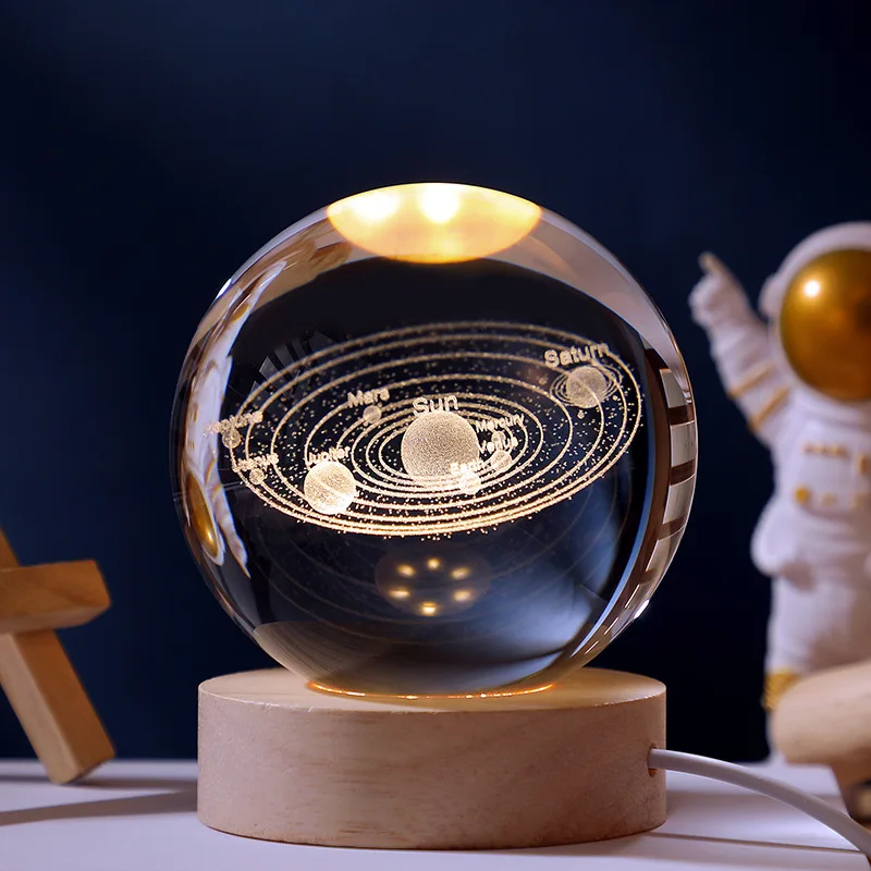 Birthday Gifts 3d Night Light Modern Home Nordic Glass Ball Brass Living Room Bedroom Study Decorative Table Lamp