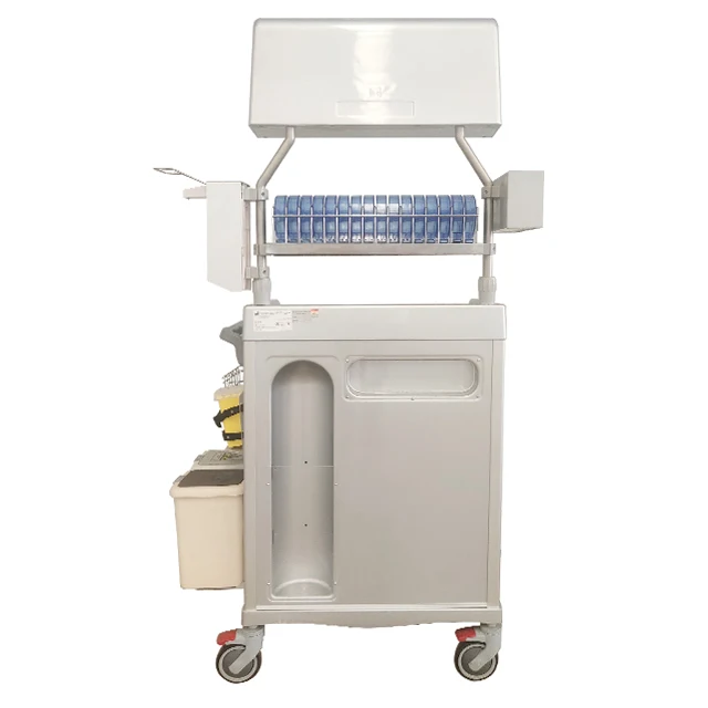 Functional Hospital Secure Storage Medical Carts Anesthesia Trolley