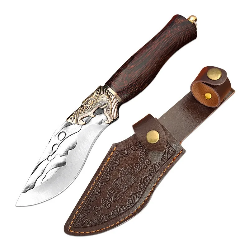 Forging knife Super sharp solid wood handle Cutting knife Kitchen knife Camping