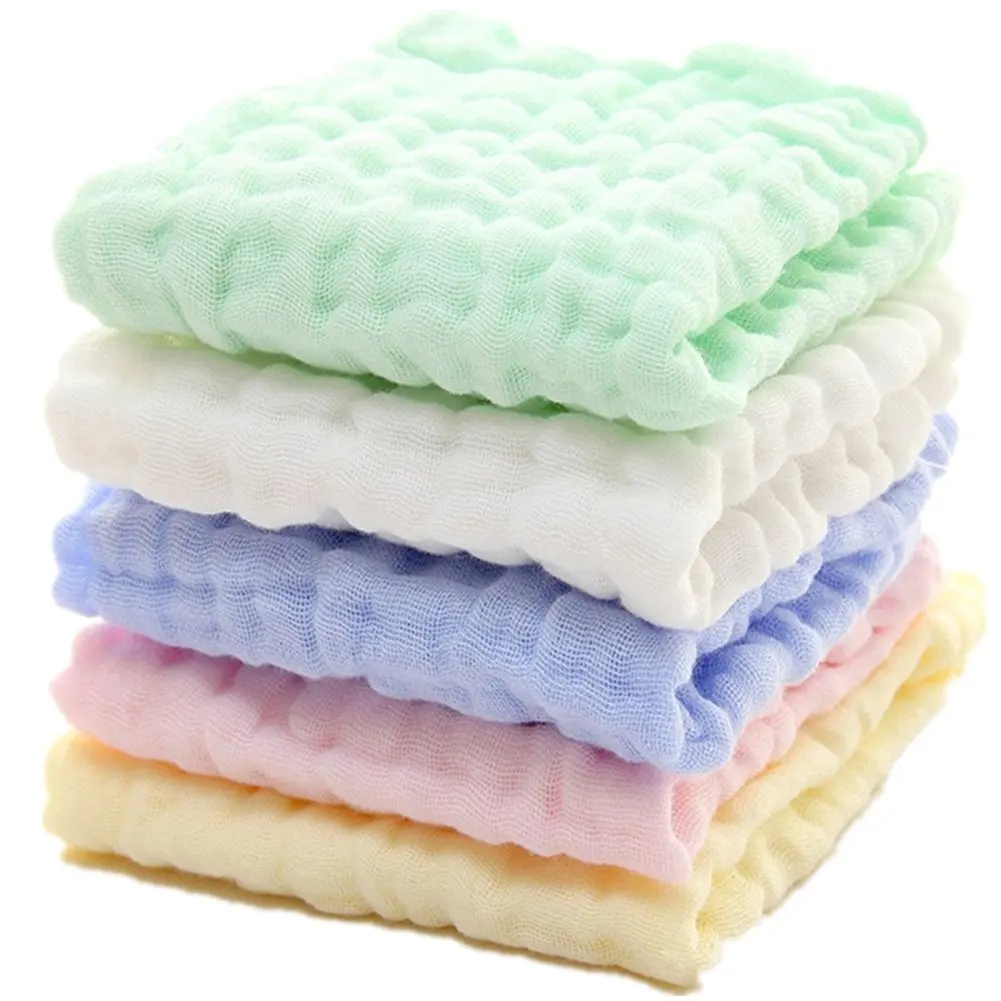 Natural Muslin Cotton Baby washcloths Baby Muslin Washcloths Soft Newborn Baby Face Towel