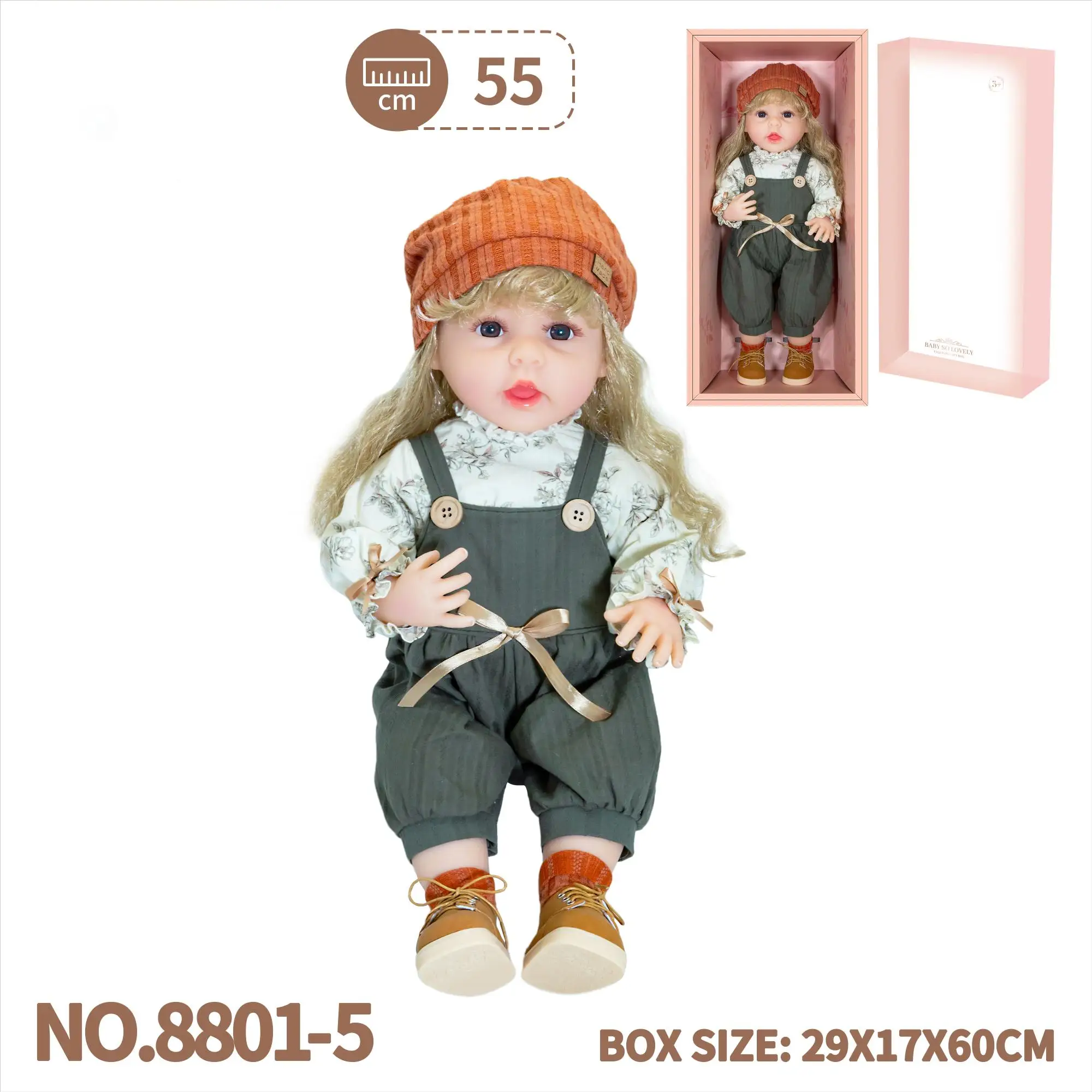 Hot sale 55cm Realistic Lifelike Baby Dolls Baby Girl Doll  Silicone Vinyl Reborn Baby Doll