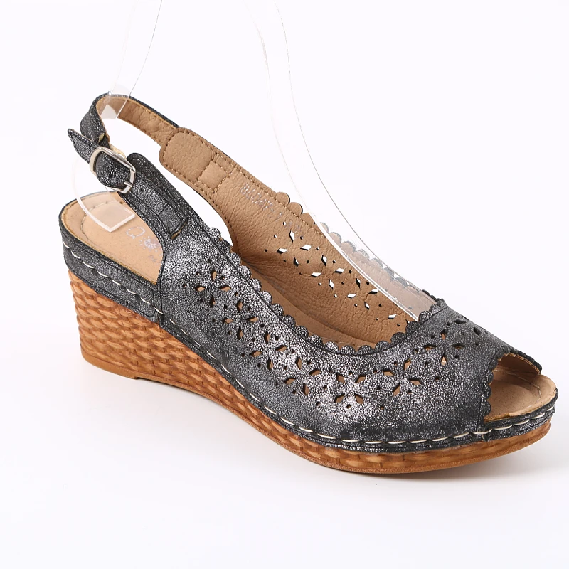 2022  fashion high quality wedge heel TPR sole women wedge heel slippers wedge sandals for women and ladies