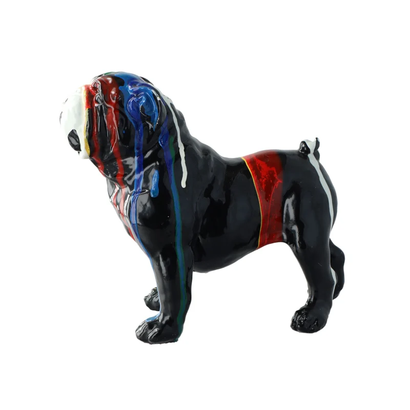 Crafts french bulldog home decoration Painted Folk Art Dog Figurine Anime-Themed TV Cabinet Decoration