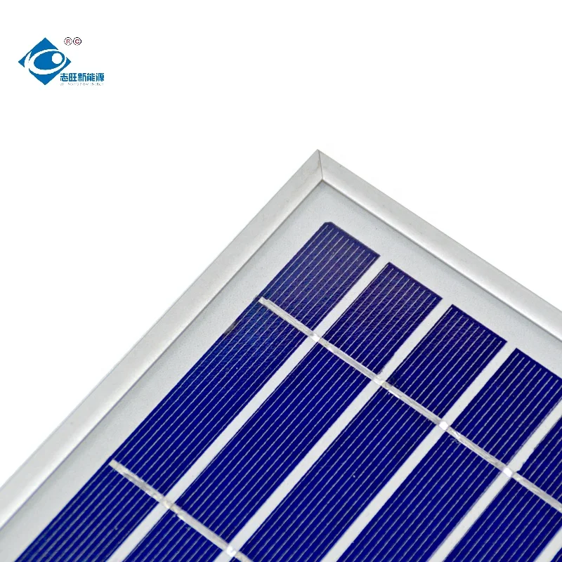 6V Portable Solar Panel Charger 5W Glass Laminated Solar Panel ZW-5W-6V Mini Poly Crystalline Solar Panel