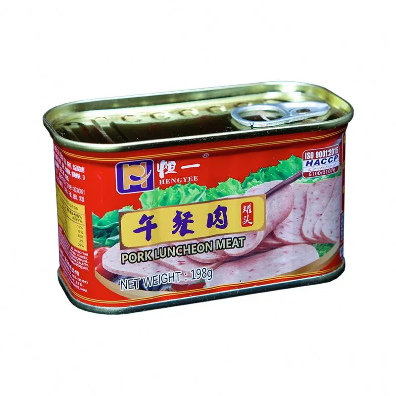 selected raw materials food cans  square cans high quality 198g 340g canned pork luncheon meat