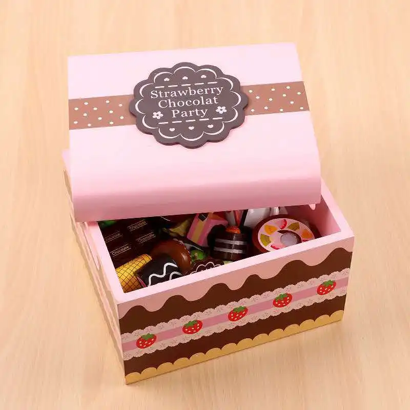 CMC New wooden cake play toys for kids,Popular wooden toy birthday cake for children,Wooden Kitchen Toy Cake Play Set