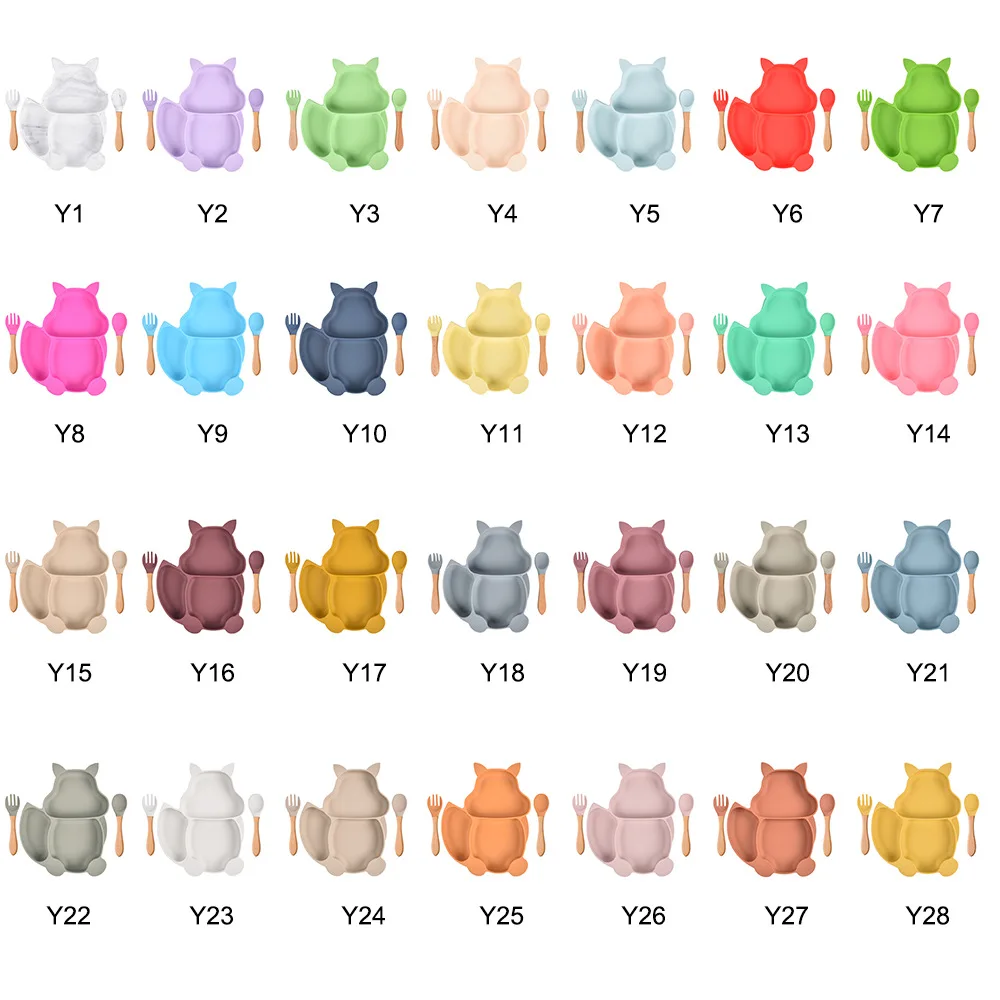 Amazon Tableware Baby Dishes Dining Children Dinnerware Plate Set Bowls Kid Toddler Food Feeding Divided Silicon Suction Plate