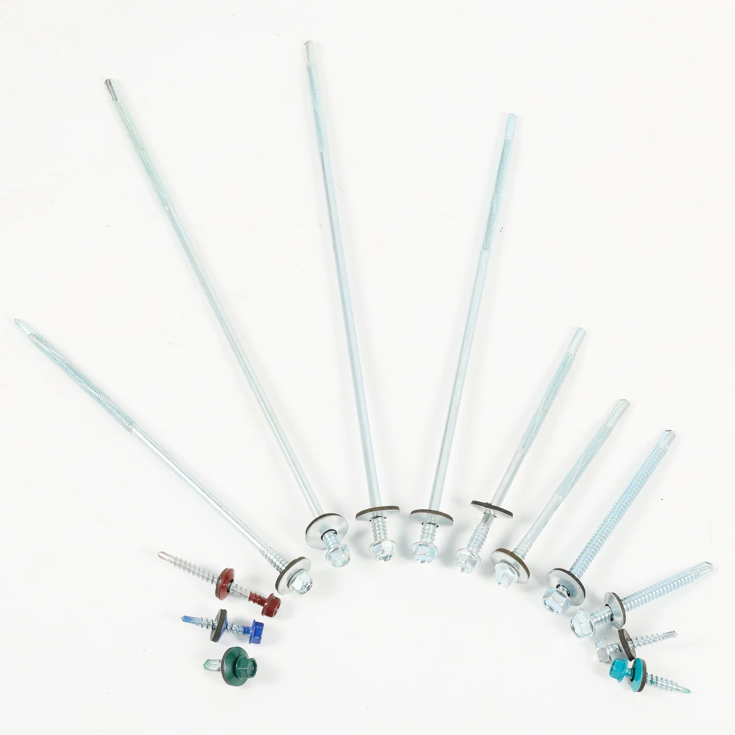 Custom Size Carbon Steel Brass Stainless Steel Self Drilling Hexagonal Head Screw DIN7504K Color Head Metal Roofing Screw