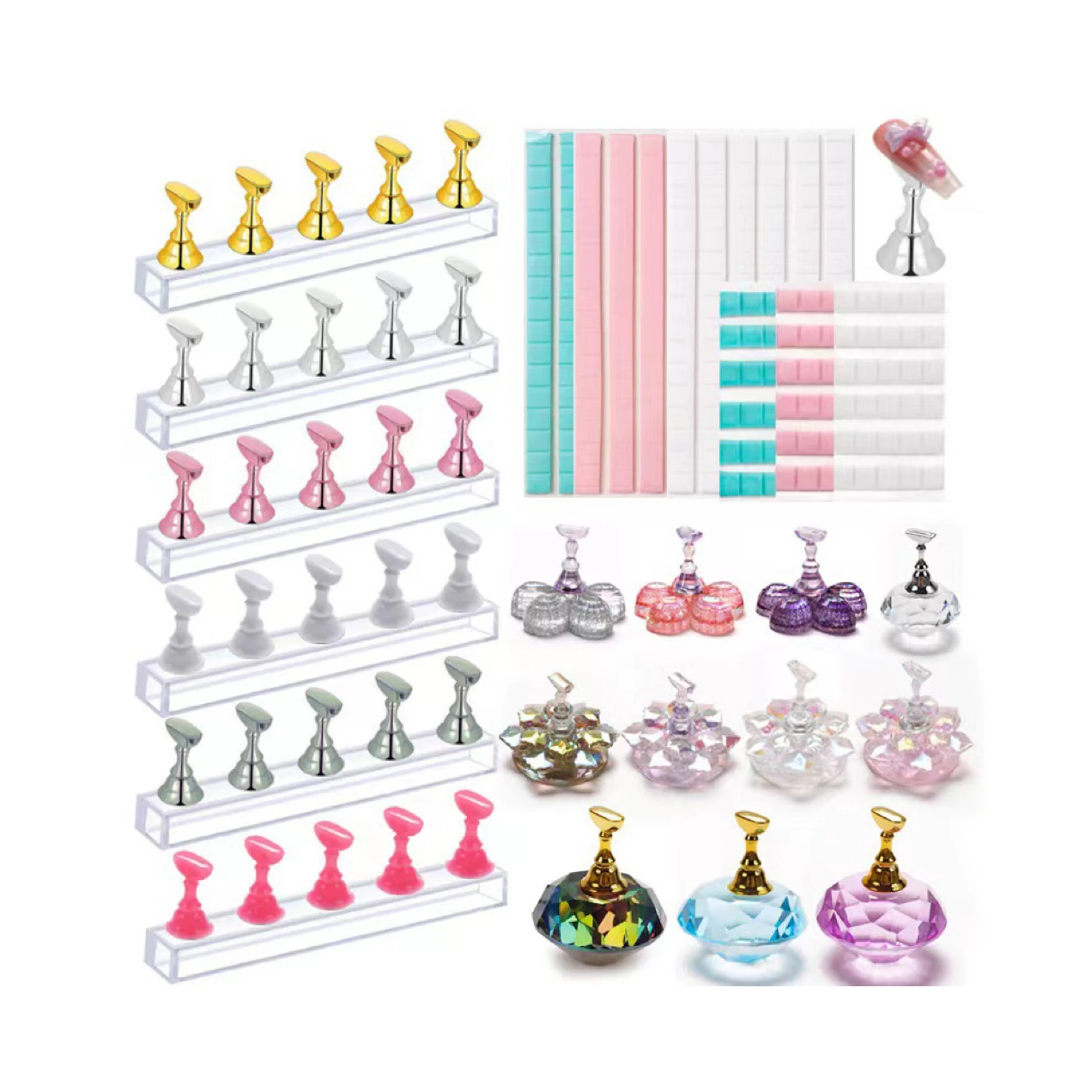 Manicure Nail Display Practice Clay Multifunctional Plasticine Nail Tips Fixed Clay Nail Reusable Art Adhesive Manicure Tips
