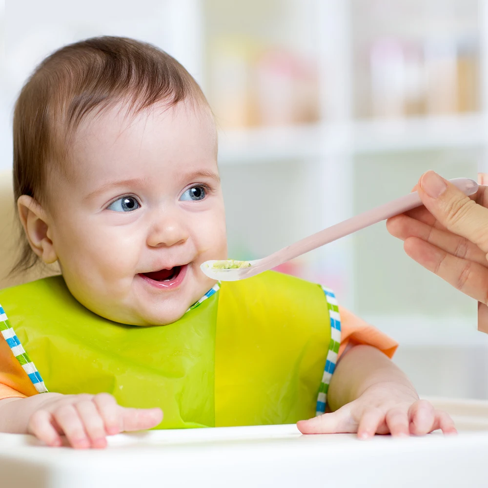 Newsun Colorful Animal Shape Bear Training Spoons Silicon Tableware Silicone Baby Feeding Spoon