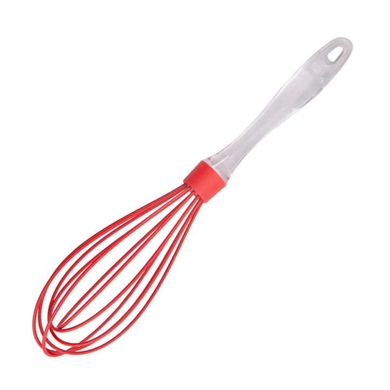 12 inches silicone whisk Food grade manual egg beater PS handle Manual cream butter batter mixer