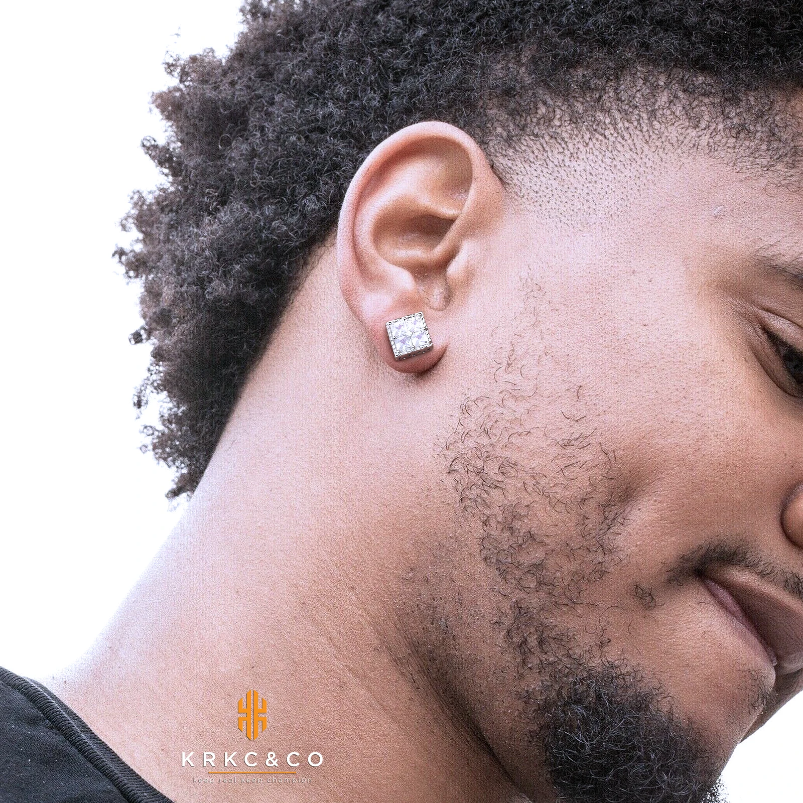 Hip Hop Bling Iced Out Men Earring Boys Diamond 5A CZ Cubic Zirconia White Gold Plated 925 Sterling Silver Women Stud Earrings