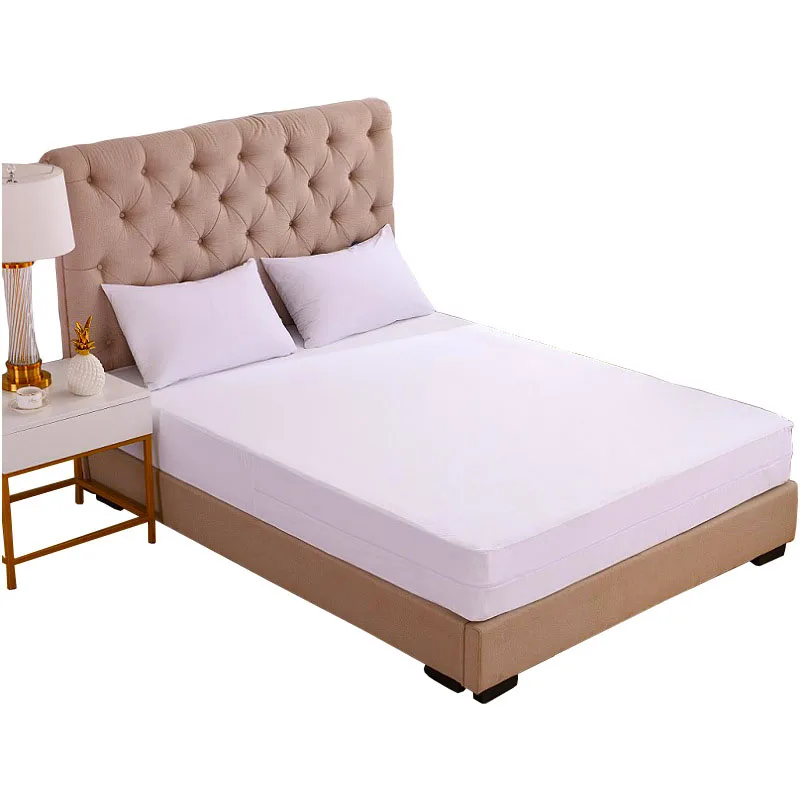 Гостиничный Матрас протектор с застежкой-молнией 100% полиэфирный трикотажный защитный чехол для матраса по индивидуальному заказу водонепроницаемый защитный чехол для матраса