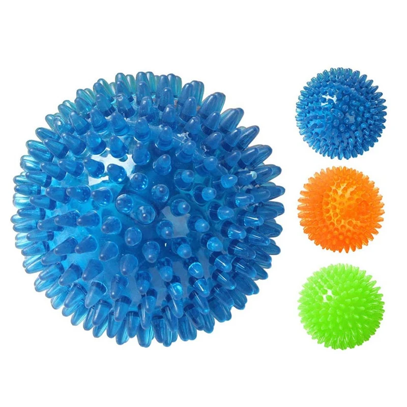 dropshipping agent shopify product pet toys color spiky Vocal dog interactive elastic bouncy ball hot sale