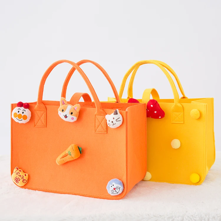 Factory Environmental Protection Fashion Customized Printing Logo Wholesale Felt Shopping Tote Bag