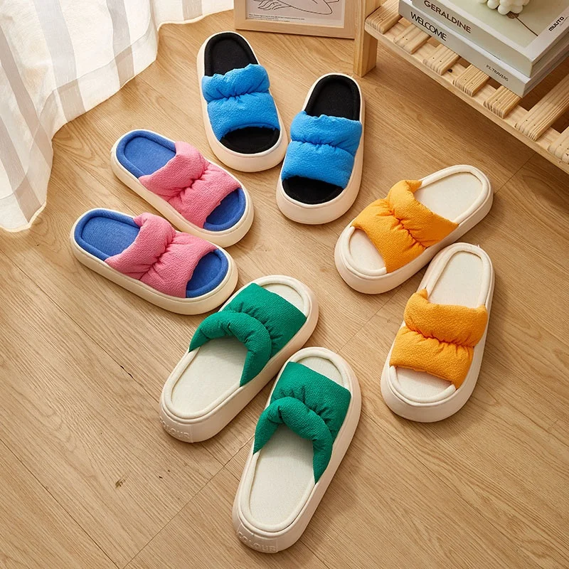 funny candy thick sole home slippers sponge upper shoes designer hit color bedroom women slides unisex slippers