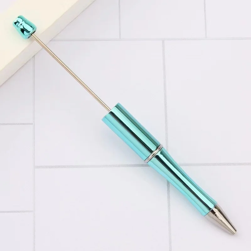 0 B7005 2024 Hot Sale Personalized Ballpoint DIY Pens Top Pink Glitter Beaded Plastic Beadable Pens for Jewelry Making Toys