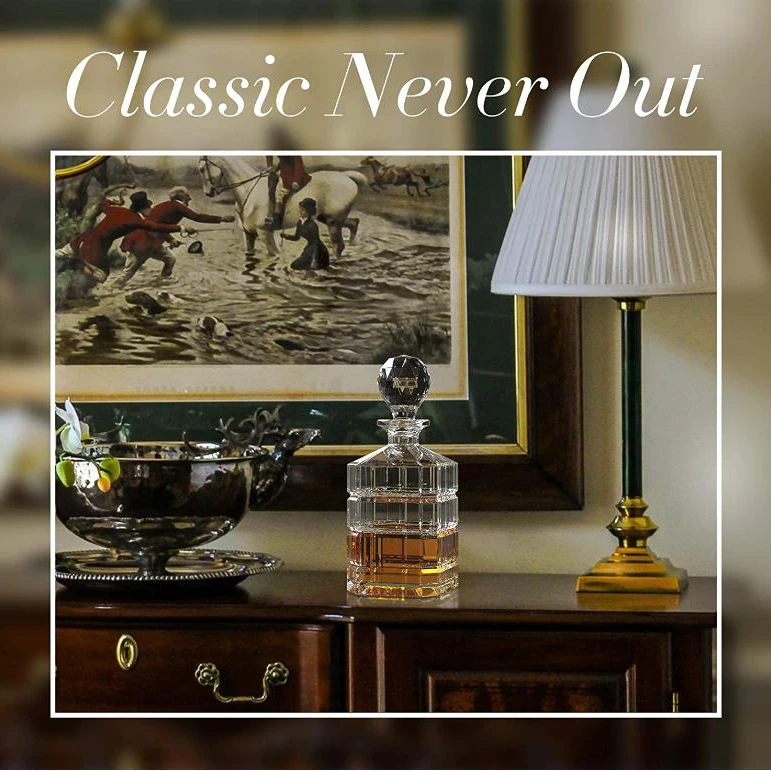 Wholesale Octagon 900ml Glass Wine Bottles Transparent Glass Wine Bottle With Ball Stopper